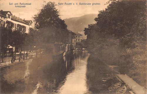 Bad Kreuznach Nahe Ansicht von der Badebrücke ngl 197.235