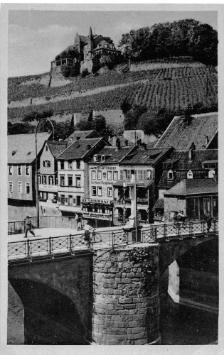 Bad Kreuznach Nahebrücke und Kauzenburg feldpgl1942 197.248