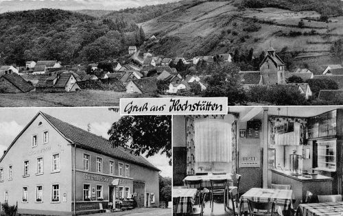 Hochstätten/Pfalz Gasthaus "Zur Alsenzbahn", Panorama gl1962 197.290