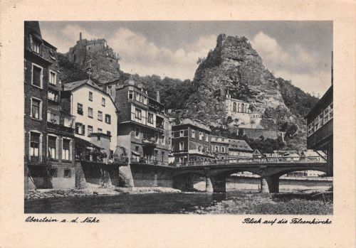 Oberstein Blick auf die Felsenkirche gl1957 197.392