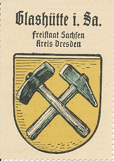 (Brief-)Marke Glashütte mit Wappen 127.555