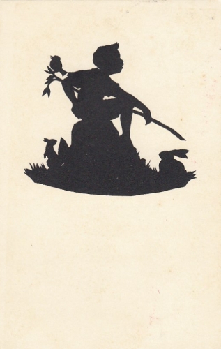 Bub mit Vögelchen, Silhouette gl1931 E7879