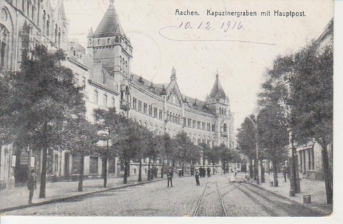 Aachen Kapuzinergraben mit Post feldpgl1916 99.229