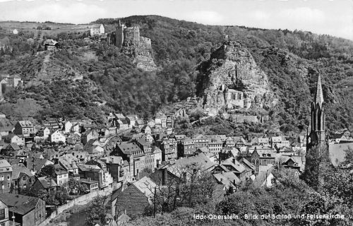 Idar-Oberstein a. d. Nahe Blick auf Schloß und Felsenkirche gl1961 197.417