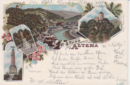 Altena i.W. Teilansichten Panorama gl1898 99.858