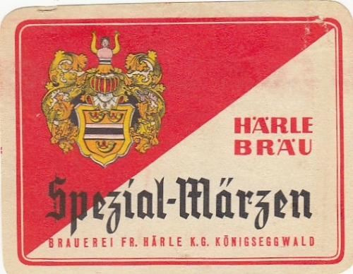 Königseggwald, Bieretikett Härle Bräu, Spezial-Märzen E9964