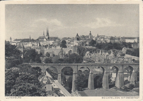 Luxembourg, Bockfelsen mit Oberstadt ngl F0609