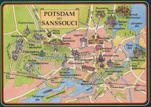 Potsdam mit Sanssouci, Stadtplan ngl F0967