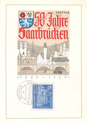 Saarbrücken 50 Jahre Sonderkarte ngl 197.562