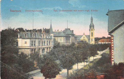 Saarlouis Kreis-Sparkasse Landratsamt evgl. Kirche gl1912 197.572