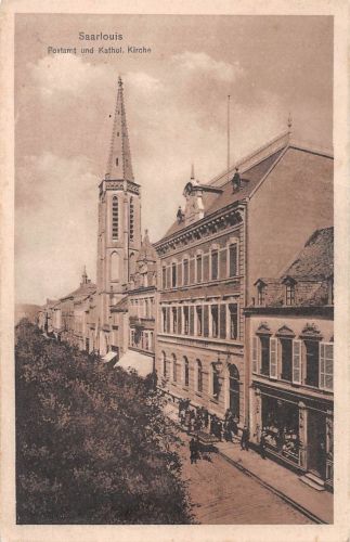 Saarlouis Postamt und Kathol. Kirche ngl 197.574