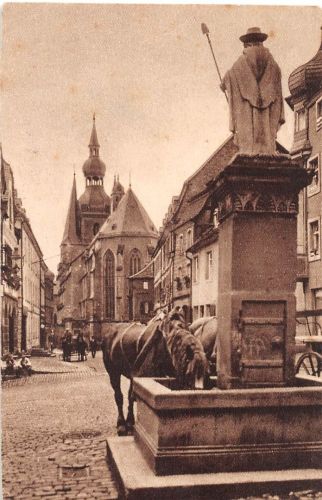 St. Wendel Brunnen Blick zum Dom ngl 197.628