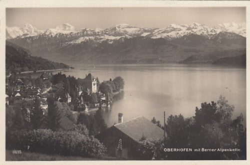 Oberhofen und die Berner Alpenkette ngl F2759