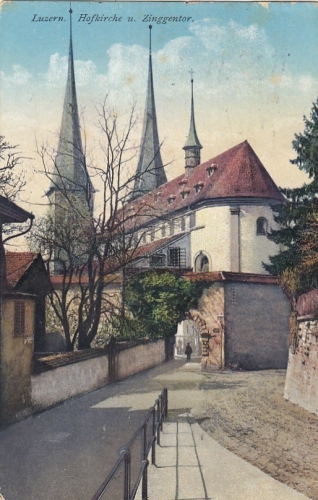 Luzern, Hofkirche und Zinggentor gl1915 F2816