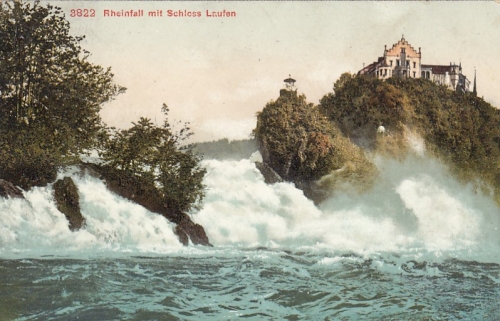 Rheinfall mit Schloß Laufen gl1904 F2836
