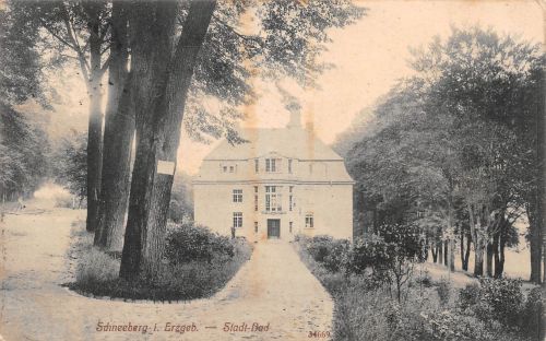 Schneeberg im Erzgebirge Stadt-Bad Rückseitig mit Zusatzstempel gl1918 197.769