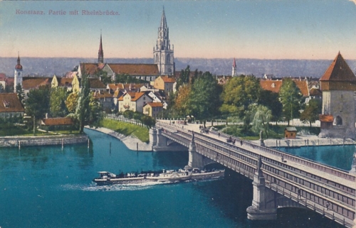 Konstanz, Bodensee, Partie mit Rheinbrücke ngl F3008