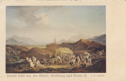 Freude fehlt nie, wo Arbeit, Ordnung und Treue ist (F.K.Lavater) gl1930 F3395