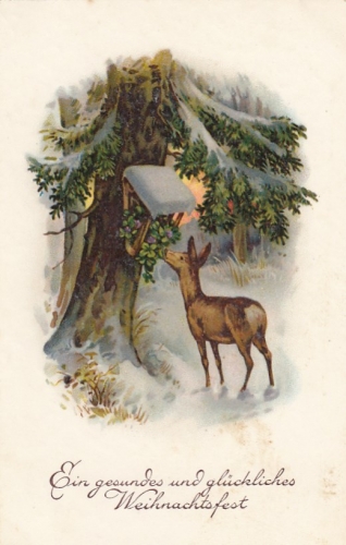 Weihnacht-Wünsche mit Reh-Fütterung ngl F3410