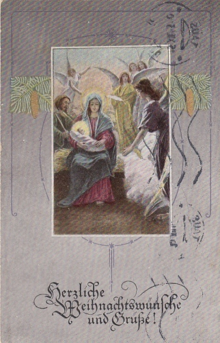 Weihnachts-Wünsche mit der heil.Familie feldpgl1943 F4518