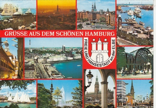 Grüsse aus dem schönen Hamburg Mehrbildkarte ngl F5133
