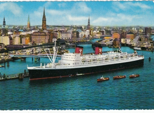 Hamburg, Hafen, Schnelldampfer "Hanseatic" glum 1970? F5246