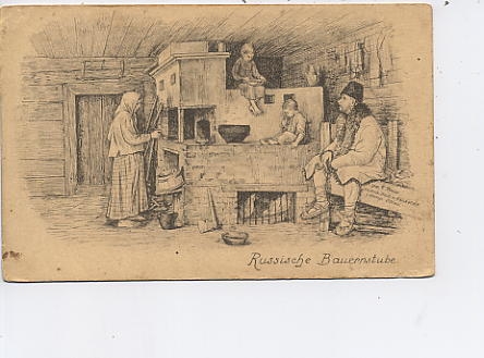 1.WK Russische Bauernstube feldpgl1916 45.016