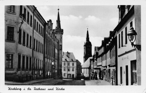 Kirchberg i. Sa. Rathaus und Kirche gl 197.946