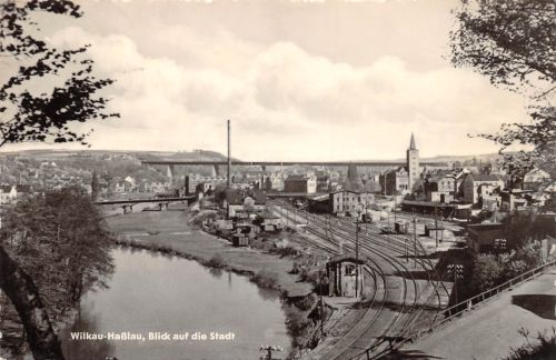 Wilkau-Haßlau Blick auf die Stadt gl1962 197.965