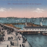 Kiel, Strandpromenade mit Blick auf den Kriegshafen marinepgl1916 F7443