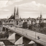 Lübeck, Blicküber die Marienbrücke auf die Stadt gl1971 F7840