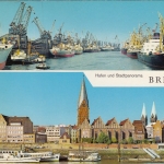 Bremen, Hafen und Stadt-Panorama gl1972? F8382