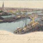 Bremerhaven, Mondschein über dem Hafen glum 1900? F8488