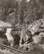 Der Lechfall bei Füssen mit Maxsteg und Denkmal ngl F9257