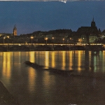 Basel, Mittlere Rheinbrücke mit Martinskirche und Münster gl1973 F9314