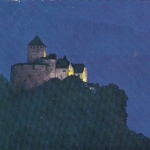 Liechtenstein, Schloß Vaduz bei Nacht ngl F9397