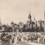 Alt-Leipzig, Messetreiben vor dem Grimmaschen Tor ngl F9424