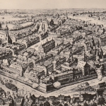 Alt-Leipzig, Vogelschau z.Zt.des 30-jährigen Krieges ngl F9430