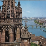 Basel, Drei Rheinbrücken und Münsterturm ngl G0784