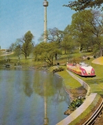 Dortmund, Bundesgartenschau 1959, Eisenbahn am Quellenteich ngl G1322