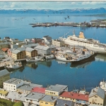 Norge, Hammerfest, Utsikt over Havna gl1982 G1333