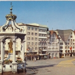 Einsiedeln, Marienbrunen und Dorfpartie ngl G1388