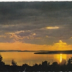 Dalarna, Solnedgäng över Siljan gl1975 G1539