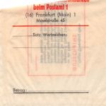 Frankfurt (Main) Versandtüte Versandstelle für Sammlermarken ngl 300.093