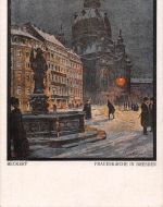 Dresden Frauenkirche Künstlerkarte sign. Fritz Beckert ngl 300.304