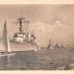 Seefahrt Kiel Kreuzer im Hafen gl1932 300.603
