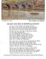 Heidelberg Panorama mit Gedicht Künstlerkarte ngl 300.729
