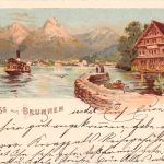 Schweiz Brunnen Litho Panorama gl1898 301.332