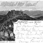 Schweiz Gruß vom Rigi Litho Panorama gl1897 301.333
