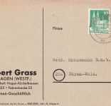 Hagen i. W. Robert Grass Geschäftspostkarte Registerlochung gl1948 304.824